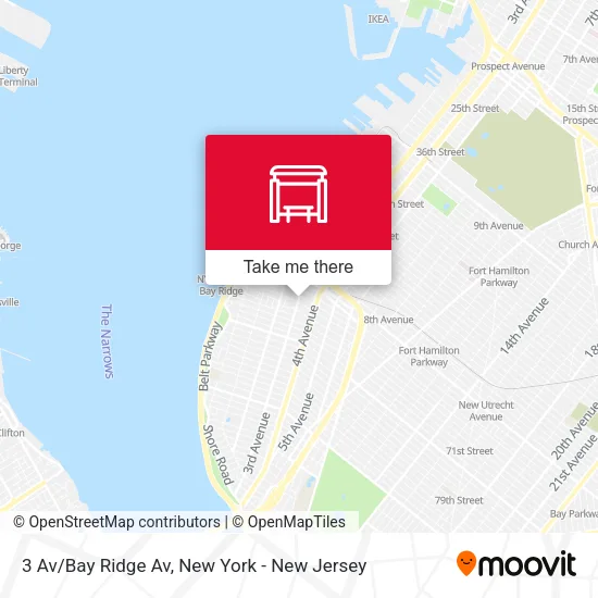 3 Av/Bay Ridge Av map