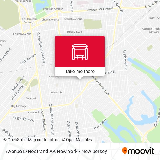 Avenue L/Nostrand Av map