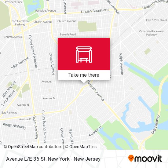 Avenue L/E 36 St map