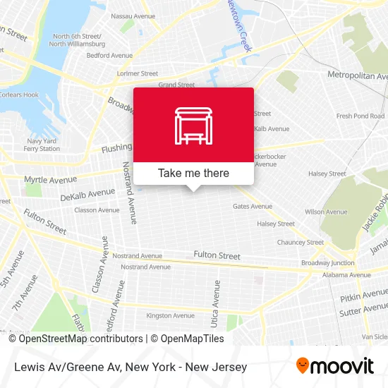 Lewis Av/Greene Av map