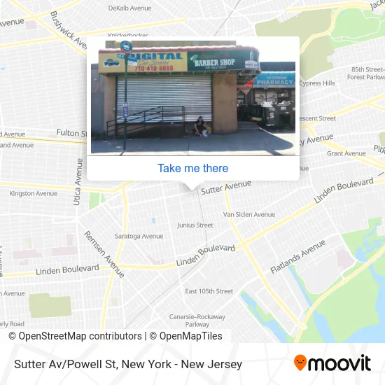 Sutter Av/Powell St map