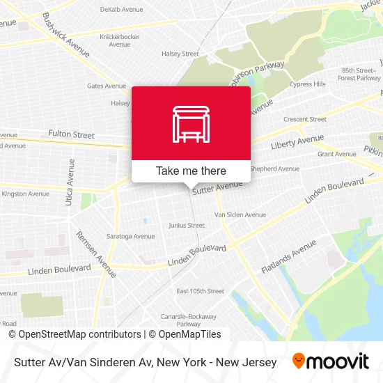 Sutter Av/Van Sinderen Av map