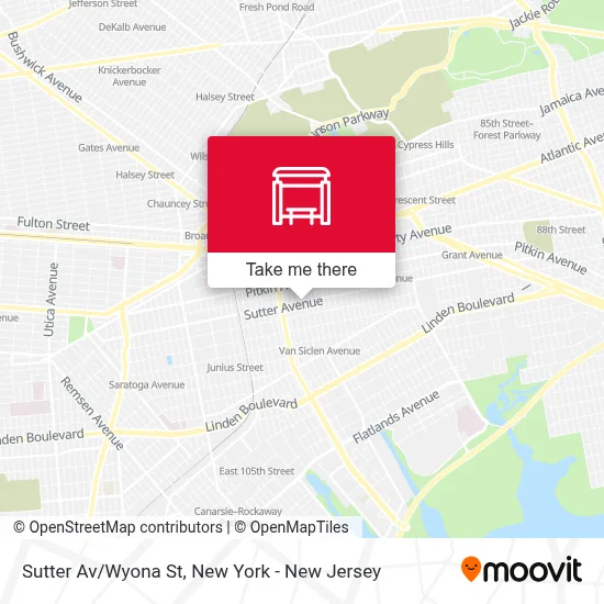 Sutter Av/Wyona St map