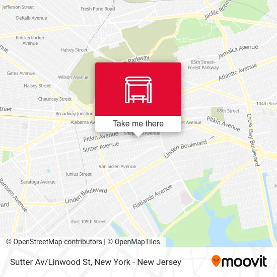 Sutter Av/Linwood St map