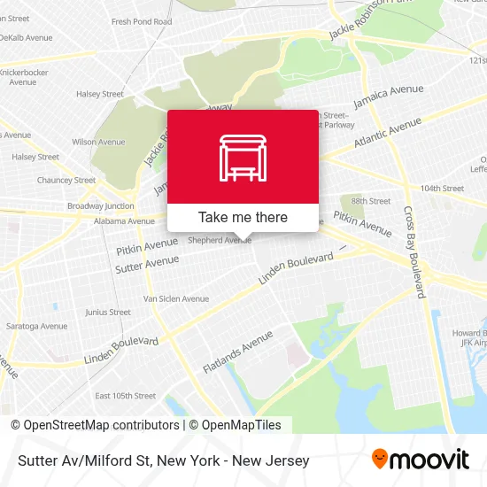 Sutter Av/Milford St map