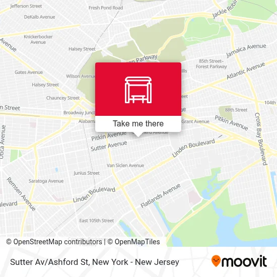 Sutter Av/Ashford St map