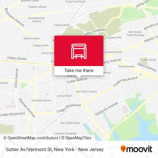 Sutter Av/Vermont St map