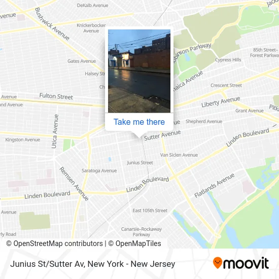 Junius St/Sutter Av map