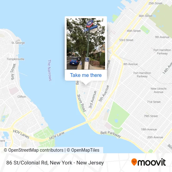 86 St/Colonial Rd map