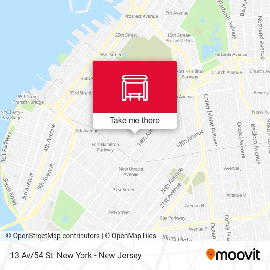 13 Av/54 St map