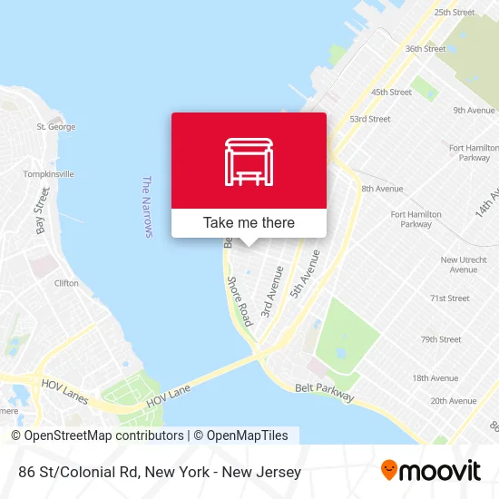 86 St/Colonial Rd map