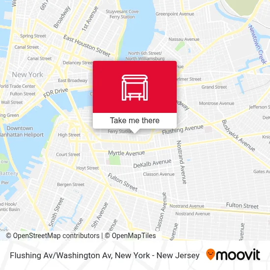 Flushing Av/Washington Av map