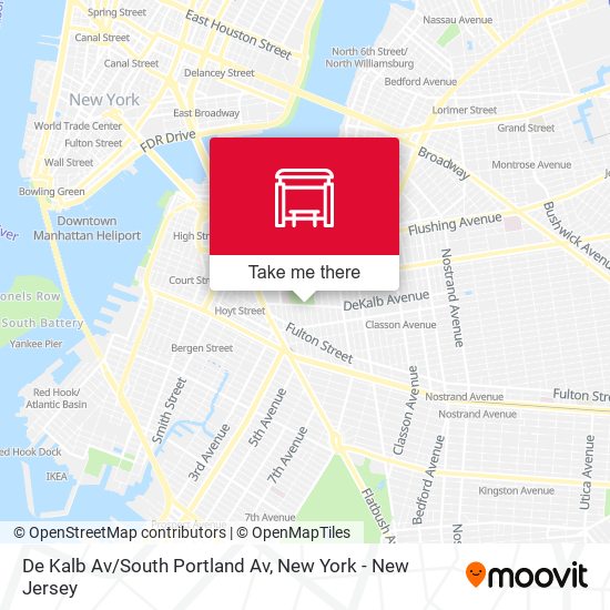 De Kalb Av/South Portland Av map