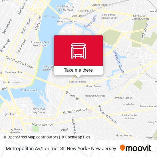 Metropolitan Av/Lorimer St map
