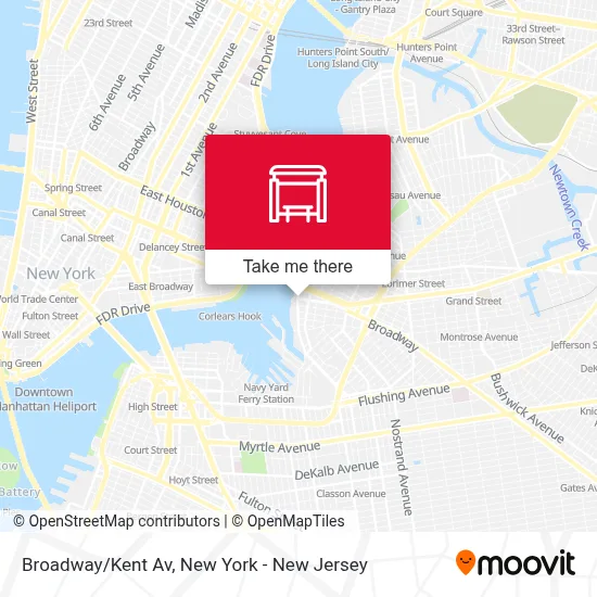 Broadway/Kent Av map