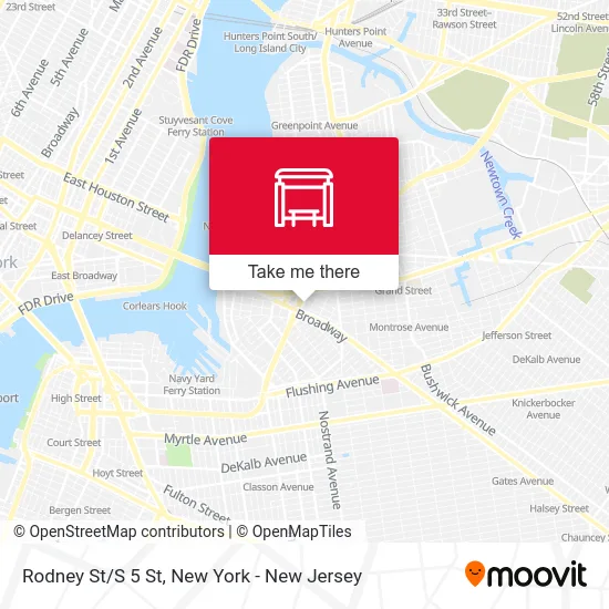 Rodney St/S 5 St map