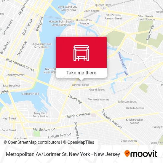 Metropolitan Av/Lorimer St map