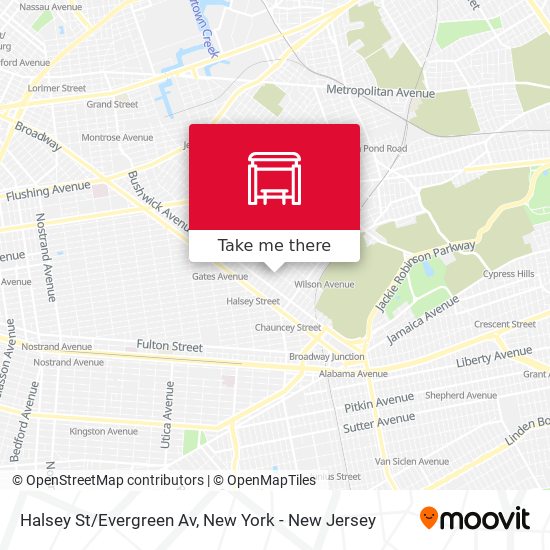 Halsey St/Evergreen Av map
