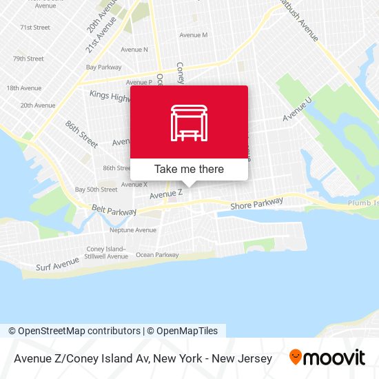 Avenue Z/Coney Island Av map