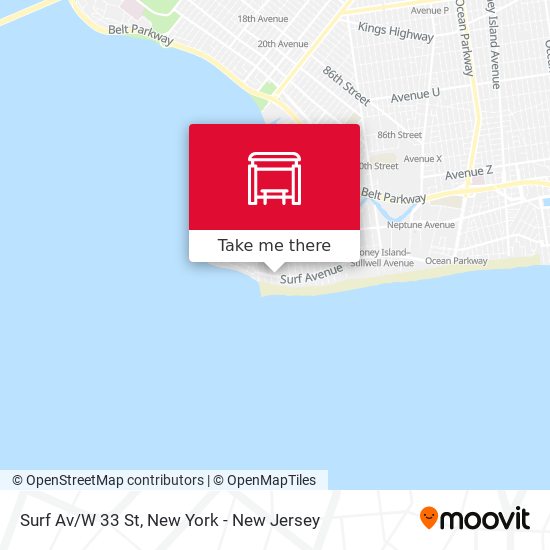 Mapa de Surf Av/W 33 St