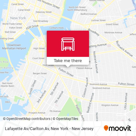 Lafayette Av/Carlton Av map