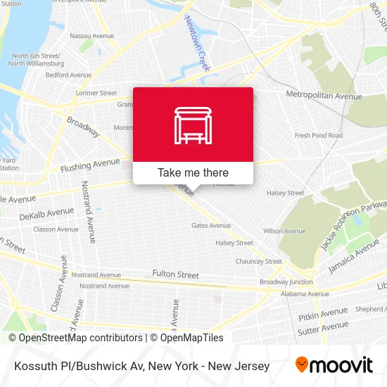 Kossuth Pl/Bushwick Av map