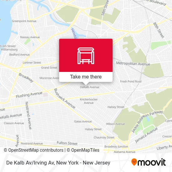 De Kalb Av/Irving Av map