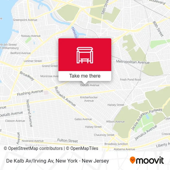 De Kalb Av/Irving Av map