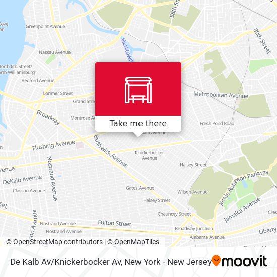 De Kalb Av/Knickerbocker Av map
