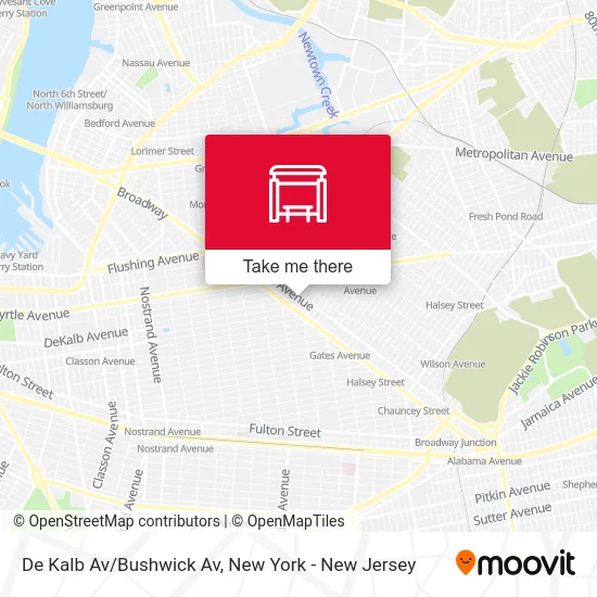 De Kalb Av/Bushwick Av map