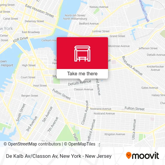 De Kalb Av/Classon Av map