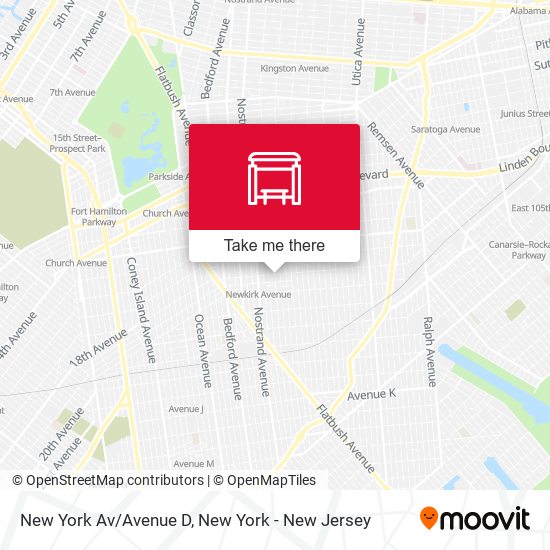 Mapa de New York Av/Avenue D
