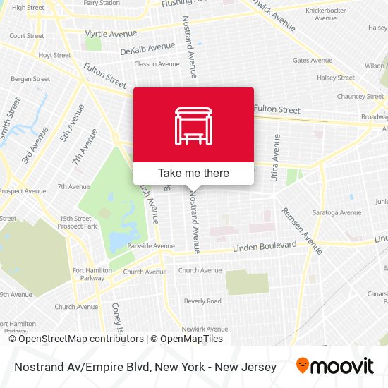 Nostrand Av/Empire Blvd map