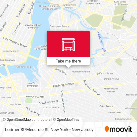 Lorimer St/Meserole St map