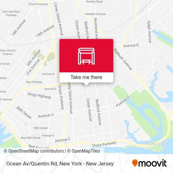 Ocean Av/Quentin Rd map