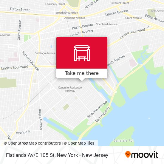 Flatlands Av/E 105 St map