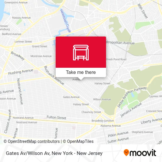 Gates Av/Wilson Av map