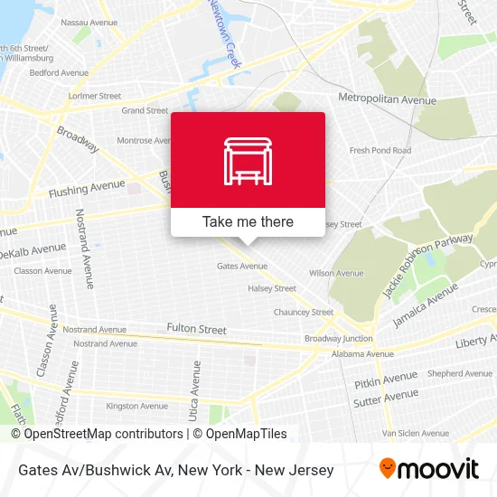 Gates Av/Bushwick Av map