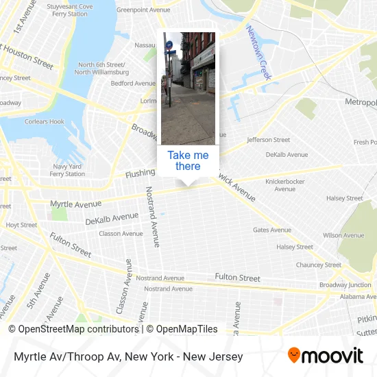 Myrtle Av/Throop Av map