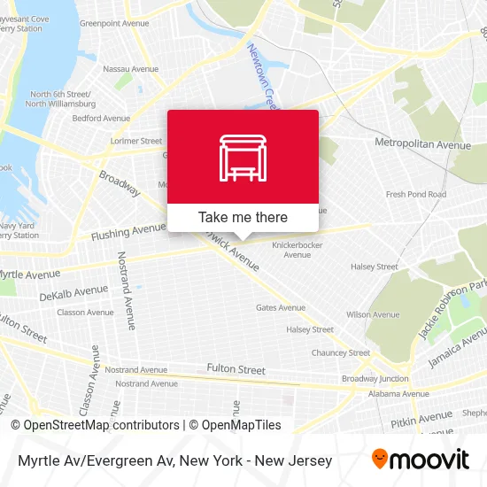 Myrtle Av/Evergreen Av map