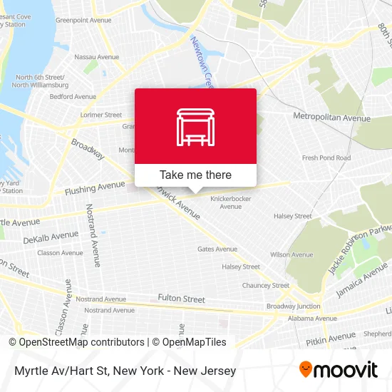 Myrtle Av/Hart St map