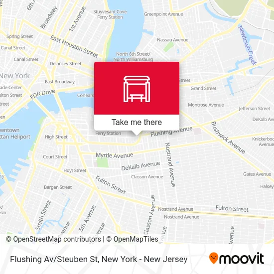 Flushing Av/Steuben St map