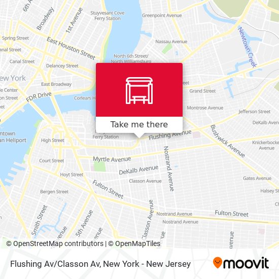 Flushing Av/Classon Av map