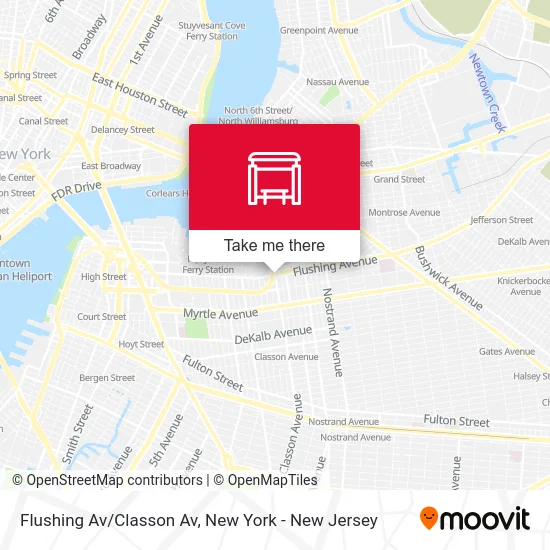 Flushing Av/Classon Av map