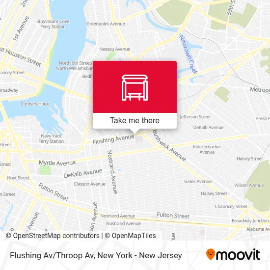 Flushing Av/Throop Av map