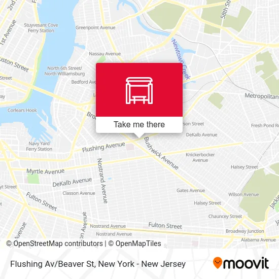 Flushing Av/Beaver St map