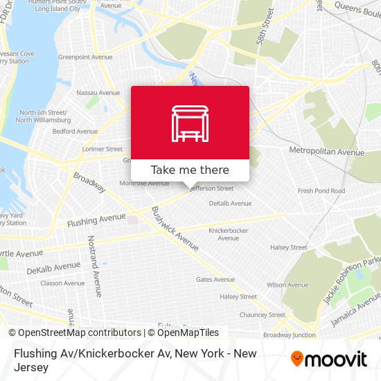Flushing Av/Knickerbocker Av map