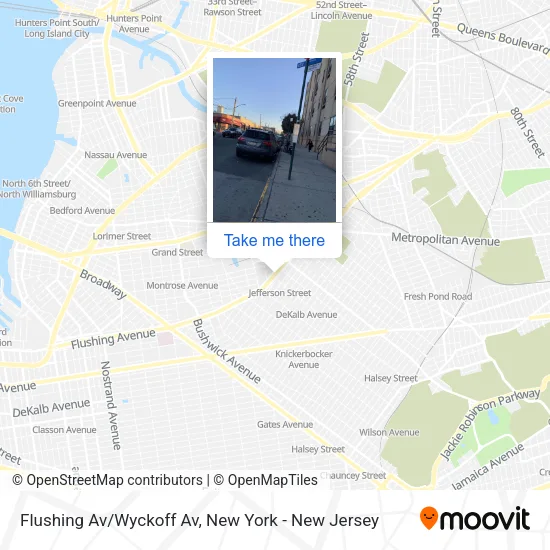 Flushing Av/Wyckoff Av map