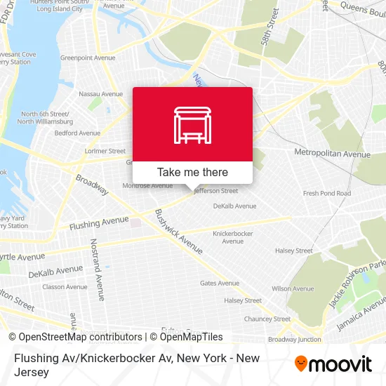 Flushing Av/Knickerbocker Av map