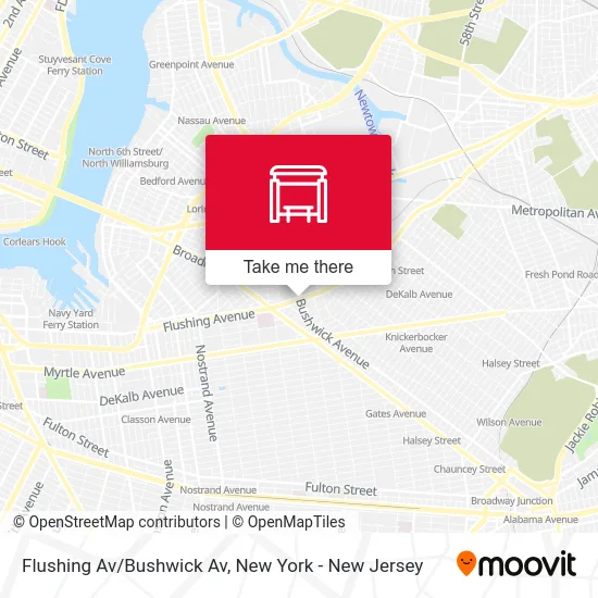 Flushing Av/Bushwick Av map